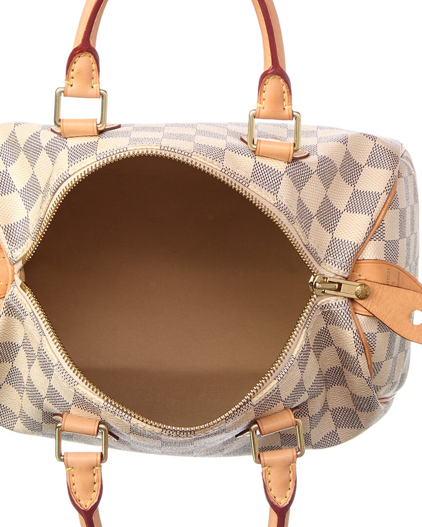 Louis Vuitton Louis Vuitton White Damier Azur Coated Canvas Speedy 25 (Authentic Pre-Loved)