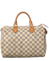 Louis Vuitton Louis Vuitton White Damier Azur Coated Canvas Speedy 30 (Authentic Pre-Loved)