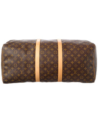 Louis Vuitton Louis Vuitton Brown Monogram Coated Canvas Keepall 55 (Authentic Pre-Loved)