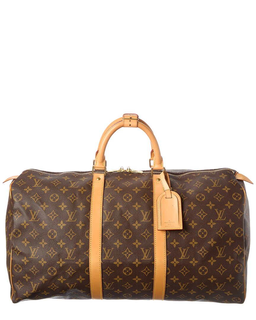 Louis Vuitton Louis Vuitton Brown Monogram Coated Canvas Keepall 50 (Authentic Pre-Loved)