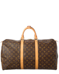 Louis Vuitton Louis Vuitton Brown Monogram Coated Canvas Keepall 50 (Authentic Pre-Loved)