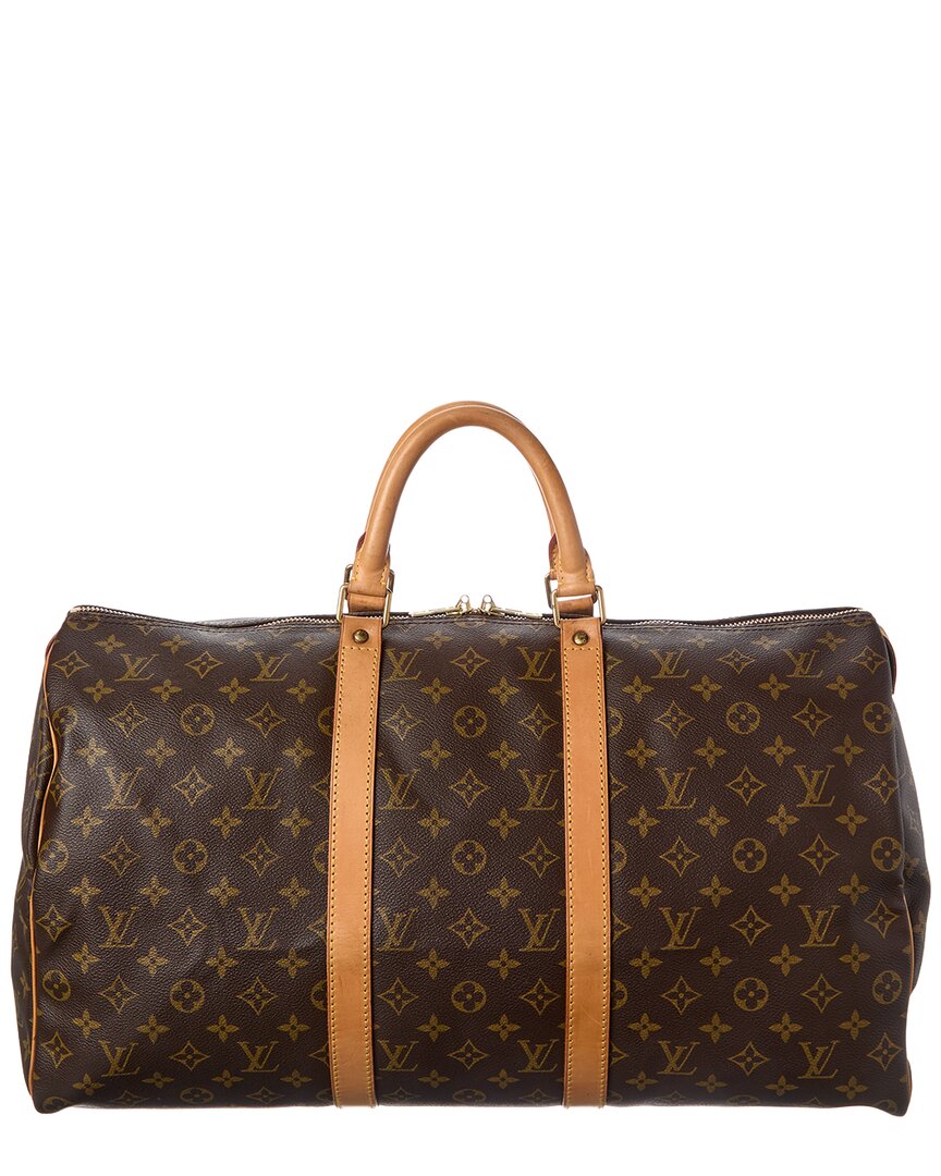 Louis Vuitton Louis Vuitton Brown Monogram Coated Canvas Keepall 50 (Authentic Pre-Loved)