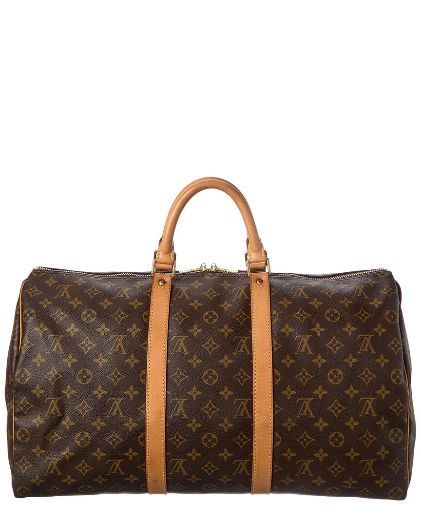 Louis Vuitton Louis Vuitton Brown Monogram Coated Canvas Keepall 50 (Authentic Pre-Loved)