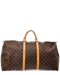 Louis Vuitton Louis Vuitton Brown Monogram Coated Canvas Keepall 60 (Authentic Pre-Loved)