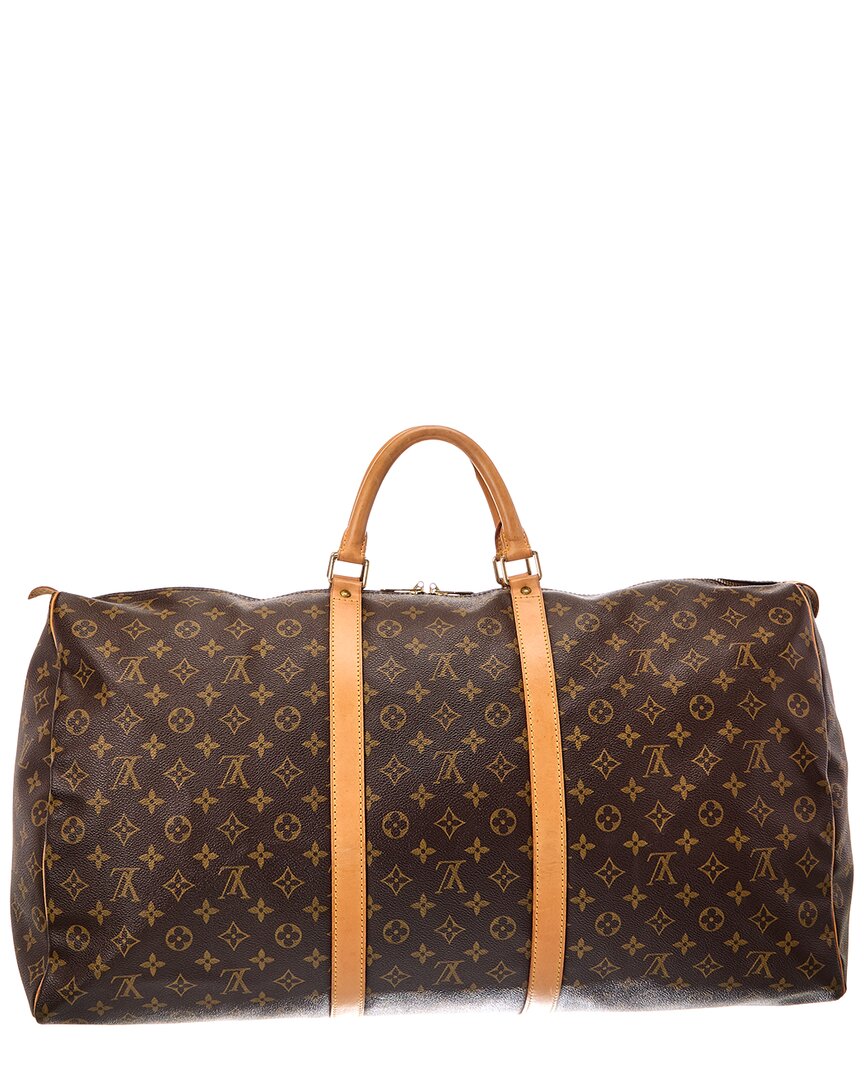 Louis Vuitton Louis Vuitton Brown Monogram Coated Canvas Keepall 60 (Authentic Pre-Loved)