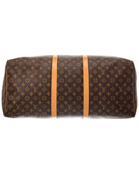 Louis Vuitton Louis Vuitton Brown Monogram Coated Canvas Keepall 60 (Authentic Pre-Loved)