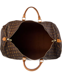 Louis Vuitton Louis Vuitton Brown Monogram Coated Canvas Keepall 60 (Authentic Pre-Loved)