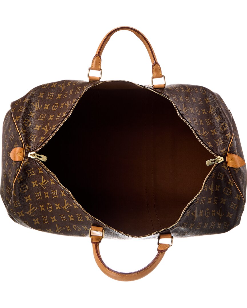 Louis Vuitton Louis Vuitton Brown Monogram Coated Canvas Keepall 60 (Authentic Pre-Loved)
