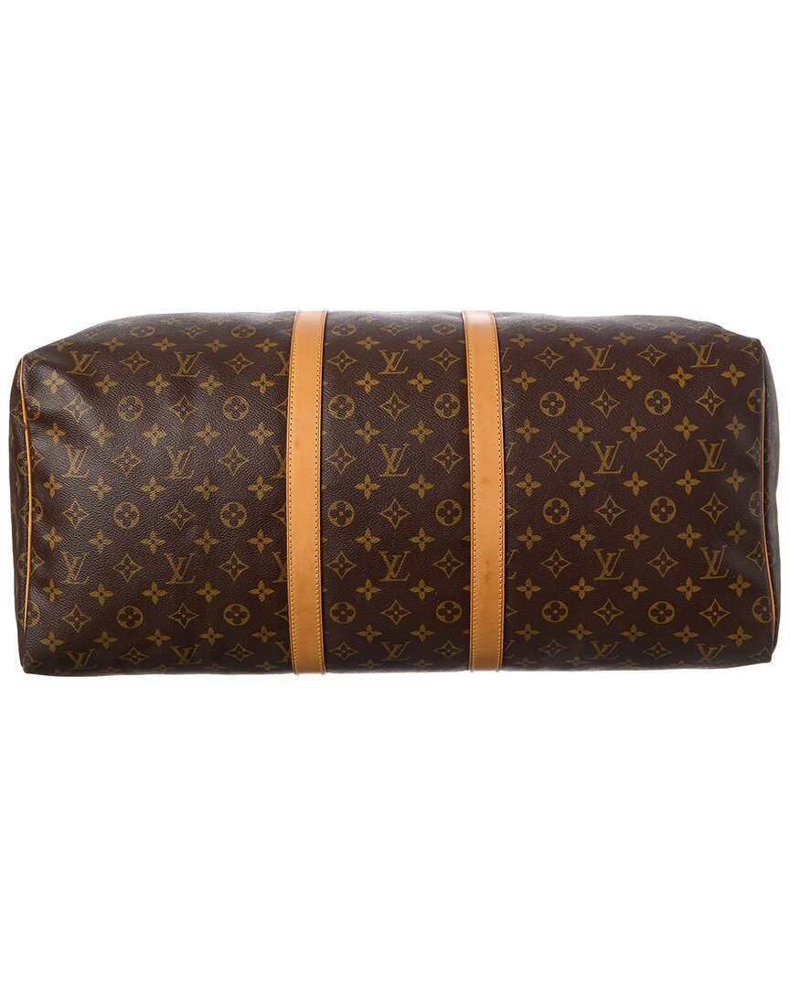 Louis Vuitton Louis Vuitton Brown Monogram Coated Canvas Keepall 55 (Authentic Pre-Loved)