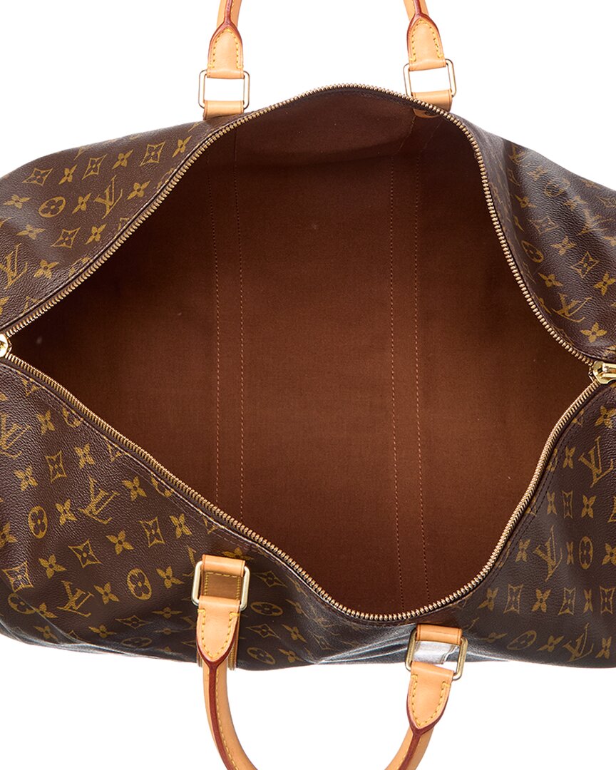 Louis Vuitton Louis Vuitton Brown Monogram Coated Canvas Keepall 55 (Authentic Pre-Loved)