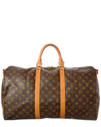 Louis Vuitton Louis Vuitton Brown Monogram Coated Canvas Keepall Bandouliere 50 (Authentic