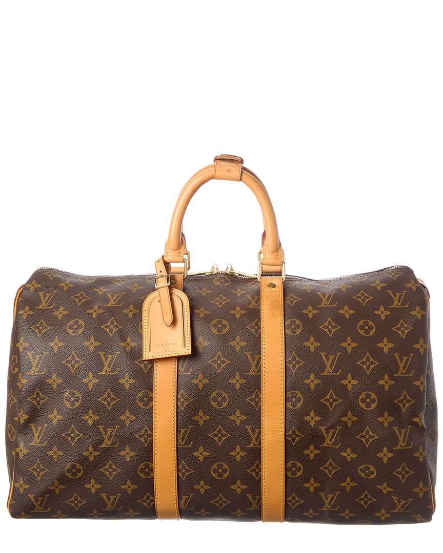 Louis Vuitton Louis Vuitton Brown Monogram Coated Canvas Keepall 45 (Authentic Pre-Loved)