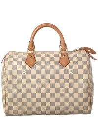 Louis Vuitton Louis Vuitton White Damier Azur Coated Canvas Speedy 30 (Authentic Pre-Loved)