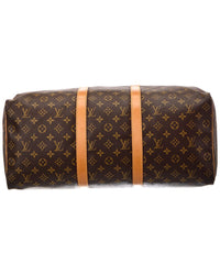 Louis Vuitton Louis Vuitton Brown Monogram Coated Canvas Keepall 50 (Authentic Pre-Loved)