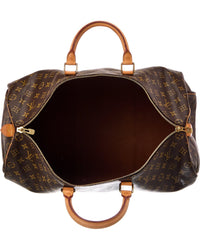 Louis Vuitton Louis Vuitton Brown Monogram Coated Canvas Keepall 50 (Authentic Pre-Loved)