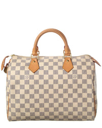 Louis Vuitton Louis Vuitton White Damier Azur Coated Canvas Speedy 30 (Authentic Pre-Loved)