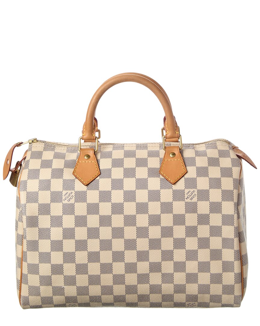 Louis Vuitton Louis Vuitton White Damier Azur Coated Canvas Speedy 30 (Authentic Pre-Loved)