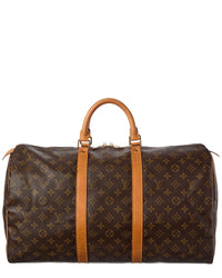 Louis Vuitton Louis Vuitton Brown Monogram Coated Canvas Keepall 50 (Authentic Pre-Loved)