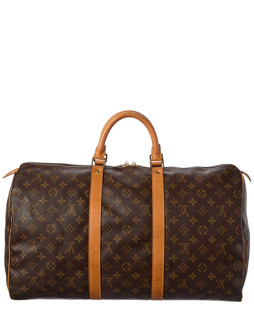 Louis Vuitton Louis Vuitton Brown Monogram Coated Canvas Keepall 50 (Authentic Pre-Loved)