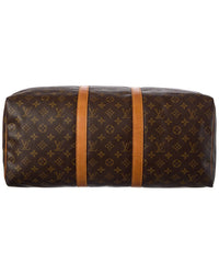 Louis Vuitton Louis Vuitton Brown Monogram Coated Canvas Keepall 50 (Authentic Pre-Loved)