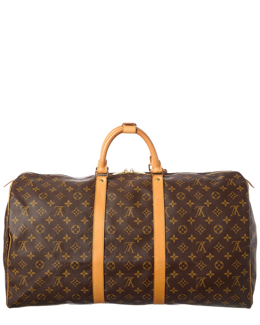 Louis Vuitton Louis Vuitton Brown Monogram Coated Canvas Keepall 55 (Authentic Pre-Loved)