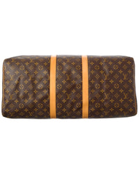 Louis Vuitton Louis Vuitton Brown Monogram Coated Canvas Keepall 55 (Authentic Pre-Loved)