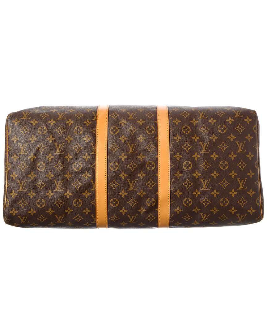 Louis Vuitton Louis Vuitton Brown Monogram Coated Canvas Keepall 55 (Authentic Pre-Loved)