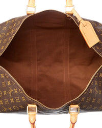 Louis Vuitton Louis Vuitton Brown Monogram Coated Canvas Keepall 55 (Authentic Pre-Loved)