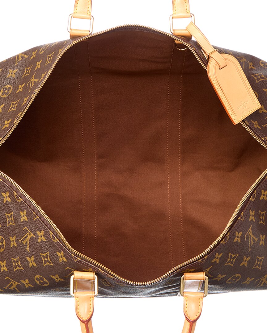 Louis Vuitton Louis Vuitton Brown Monogram Coated Canvas Keepall 55 (Authentic Pre-Loved)