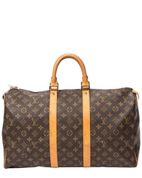 Louis Vuitton Louis Vuitton Brown Monogram Canvas Keepall 45 (Authentic Pre-Loved)