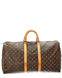 Louis Vuitton Louis Vuitton Brown Monogram Canvas Keepall 55 (Authentic Pre-Loved)