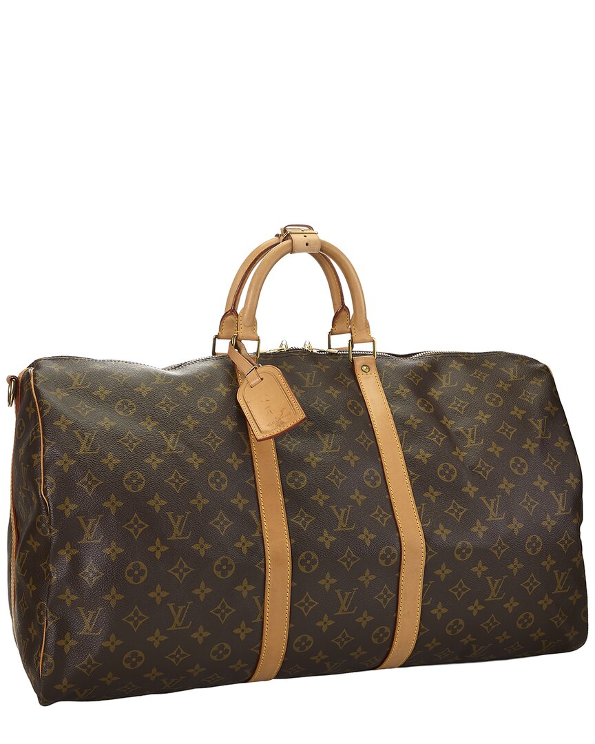 Louis Vuitton Louis Vuitton Brown Monogram Coated Canvas & Vachetta Leather Keepall