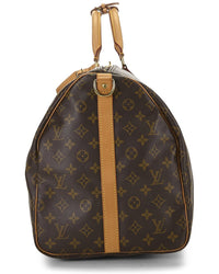 Louis Vuitton Louis Vuitton Brown Monogram Coated Canvas & Vachetta Leather Keepall