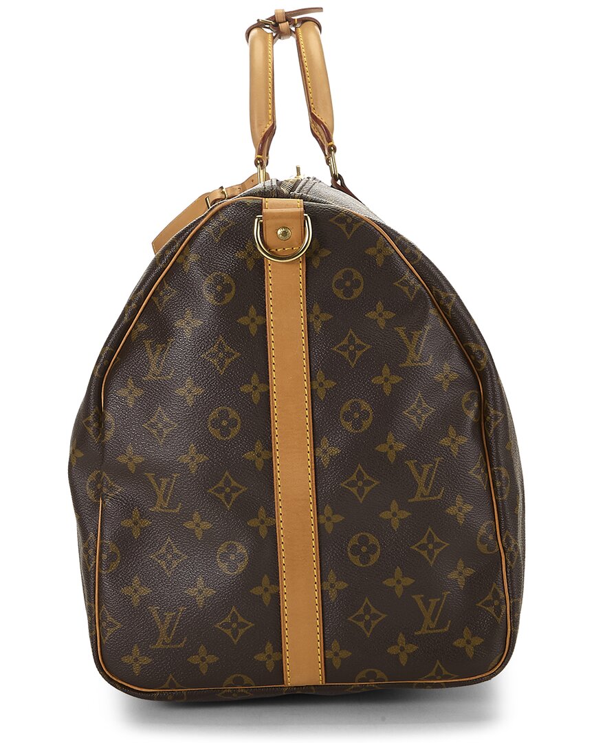 Louis Vuitton Louis Vuitton Brown Monogram Coated Canvas & Vachetta Leather Keepall