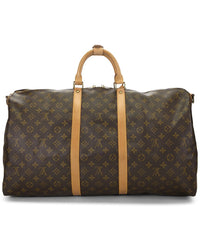 Louis Vuitton Louis Vuitton Brown Monogram Coated Canvas & Vachetta Leather Keepall