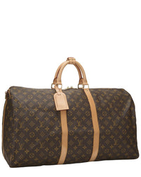 Louis Vuitton Louis Vuitton Brown Monogram Coated Canvas & Vachetta Leather Keepall