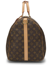 Louis Vuitton Louis Vuitton Brown Monogram Coated Canvas & Vachetta Leather Keepall