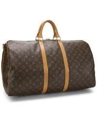 Louis Vuitton Louis Vuitton Brown Monogram Coated Canvas & Vachetta Leather Keepall