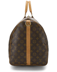 Louis Vuitton Louis Vuitton Brown Monogram Coated Canvas & Vachetta Leather Keepall