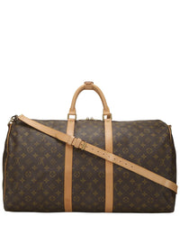 Louis Vuitton Louis Vuitton Brown Monogram Coated Canvas & Vachetta Leather Keepall