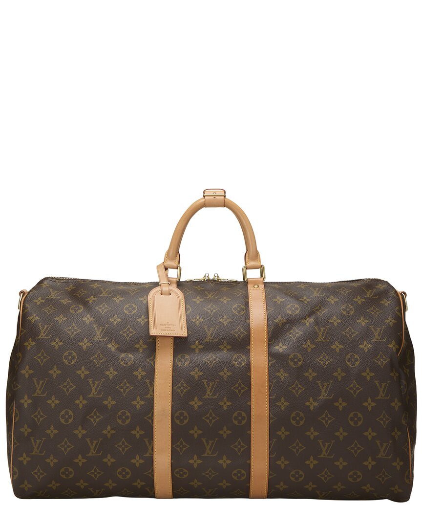 Louis Vuitton Louis Vuitton Brown Monogram Coated Canvas & Vachetta Leather Keepall