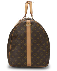 Louis Vuitton Louis Vuitton Brown Monogram Coated Canvas & Vachetta Leather Keepall