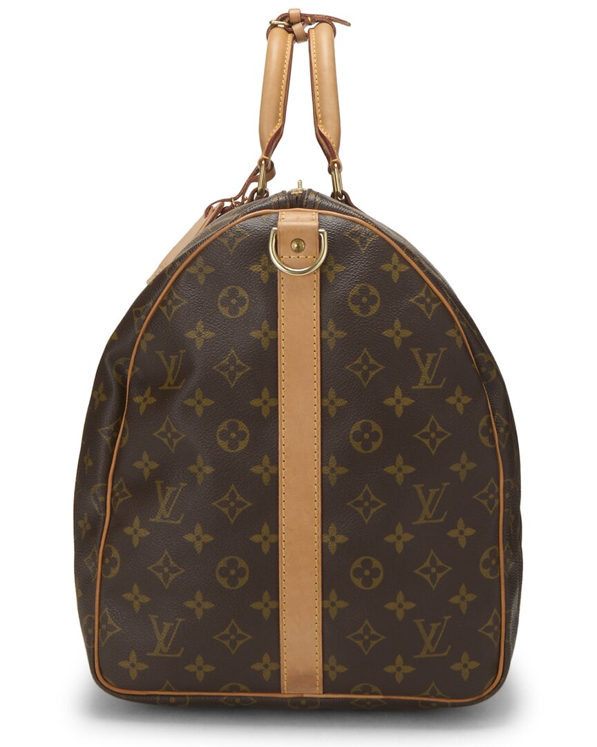Louis Vuitton Louis Vuitton Brown Monogram Coated Canvas & Vachetta Leather Keepall