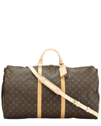Louis Vuitton Louis Vuitton Brown Monogram Coated Canvas & Vachetta Leather Keepall