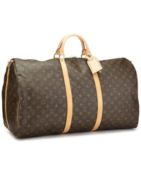 Louis Vuitton Louis Vuitton Brown Monogram Coated Canvas & Vachetta Leather Keepall