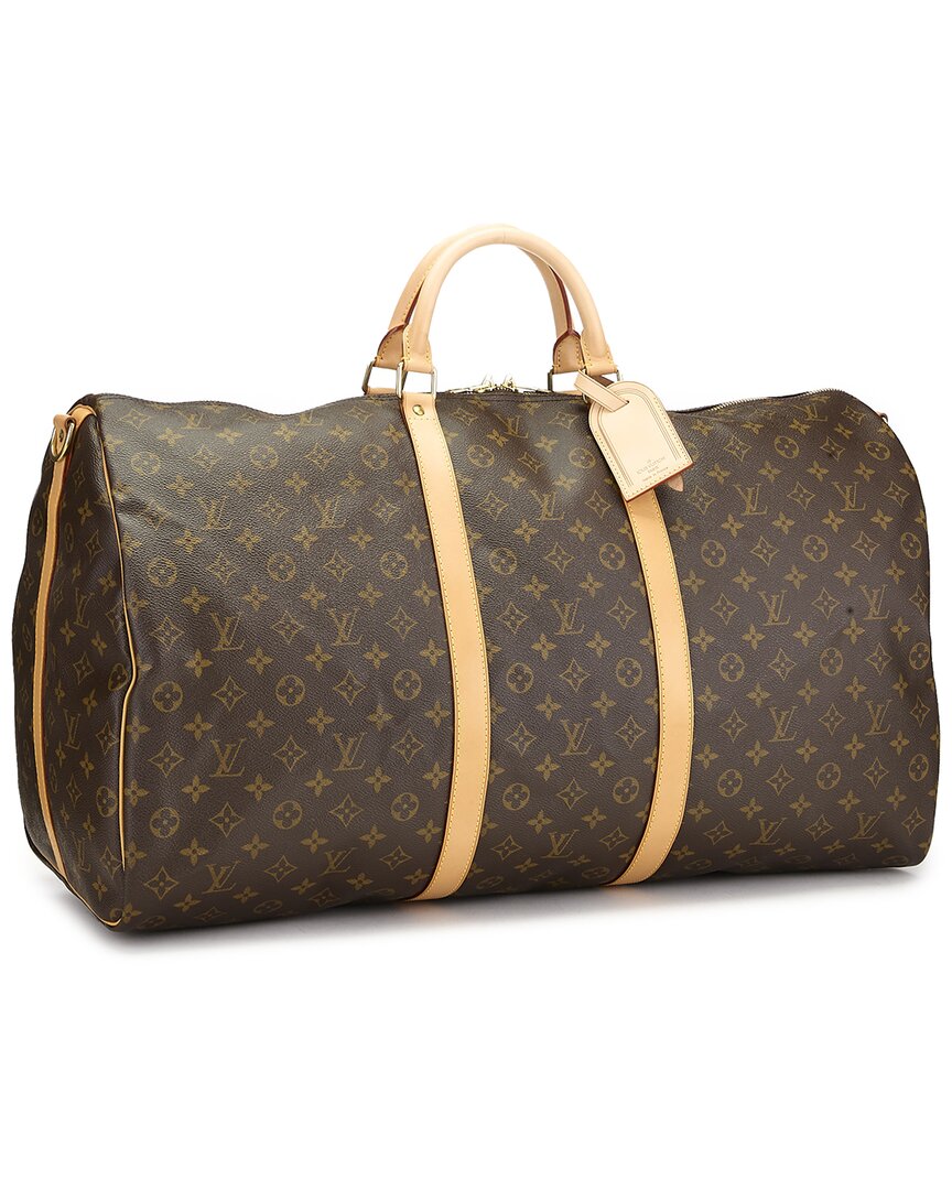 Louis Vuitton Louis Vuitton Brown Monogram Coated Canvas & Vachetta Leather Keepall