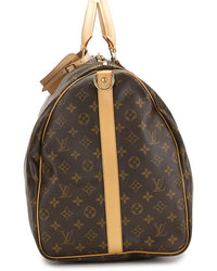 Louis Vuitton Louis Vuitton Brown Monogram Coated Canvas & Vachetta Leather Keepall