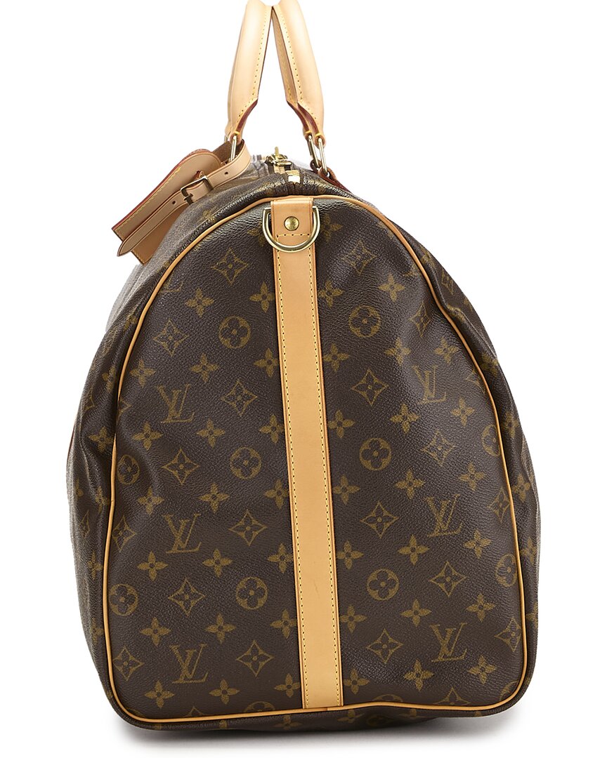 Louis Vuitton Louis Vuitton Brown Monogram Coated Canvas & Vachetta Leather Keepall