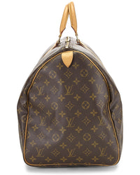 Louis Vuitton Louis Vuitton Brown Monogram Coated Canvas & Vachetta Leather Keepall 55