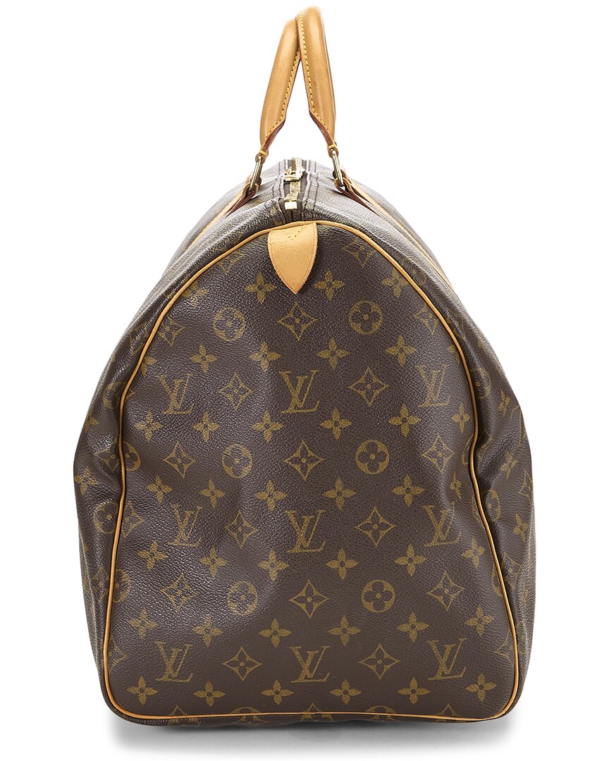 Louis Vuitton Louis Vuitton Brown Monogram Coated Canvas & Vachetta Leather Keepall 55